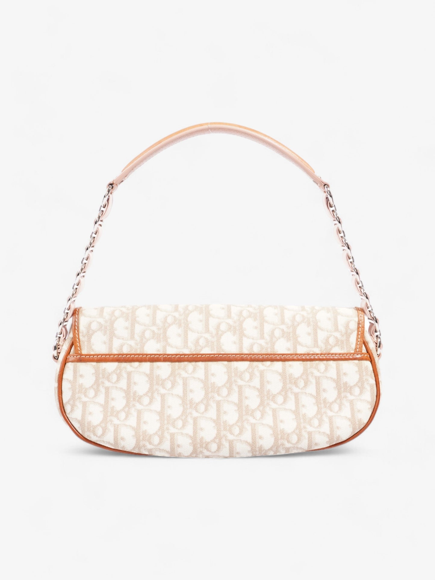 Christian Dior Romantic Shoulder Bag Beige / Pink Canvas