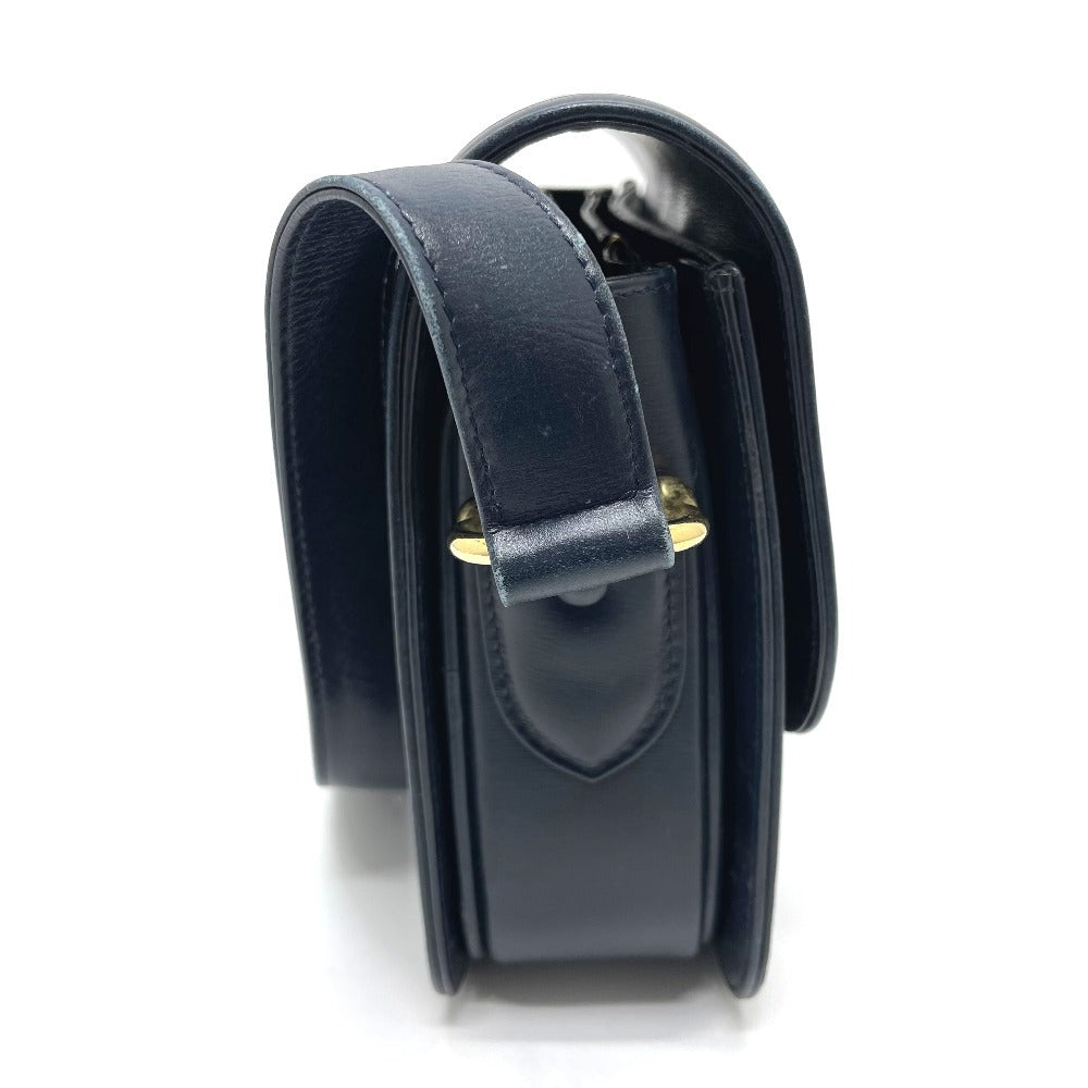 CELINE Shoulder Bag Canvas / leather Navy Macadam Carriage Metal Shoulder Bag Women Secondhand