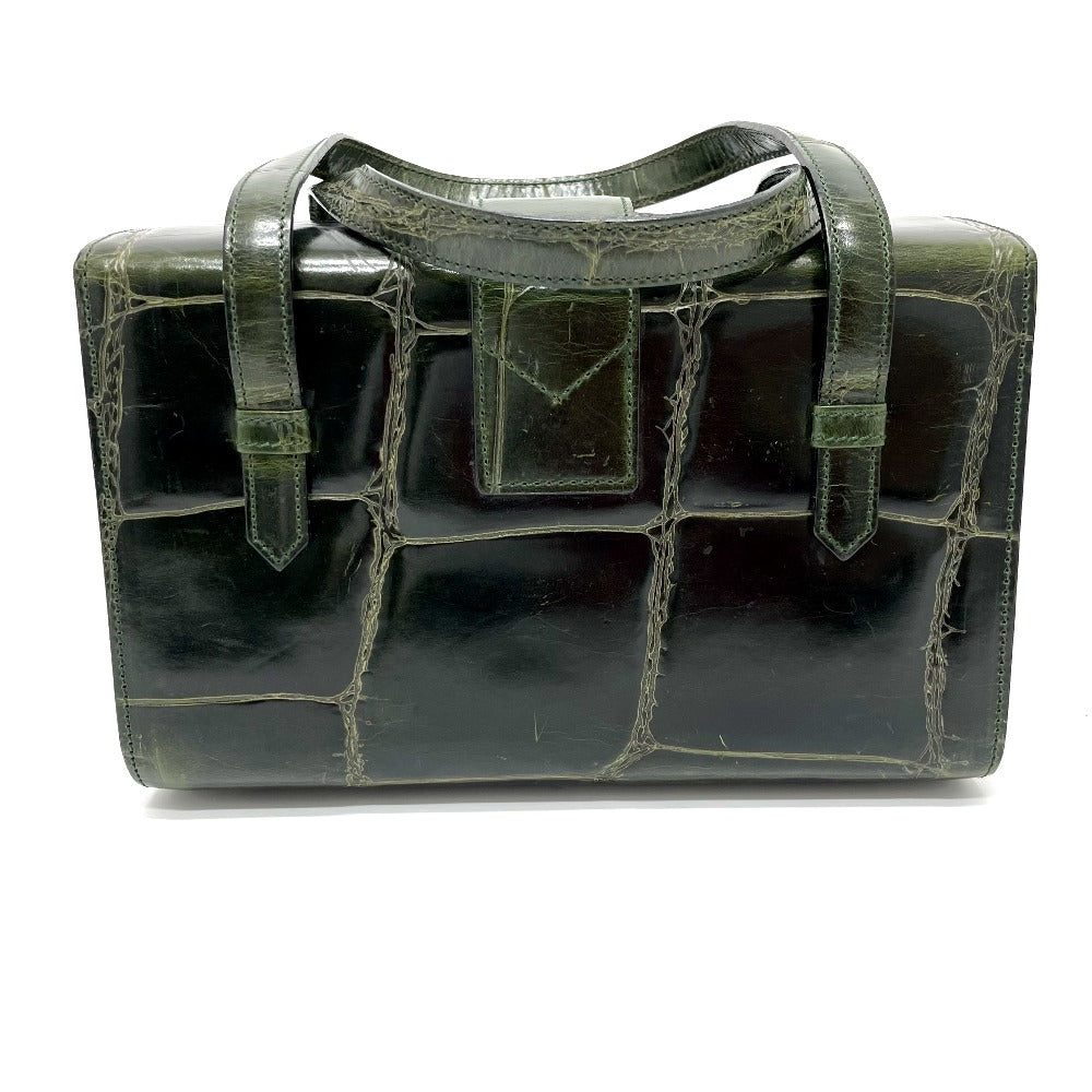 CELINE Handbag leather green Croco embossed Handbag Women