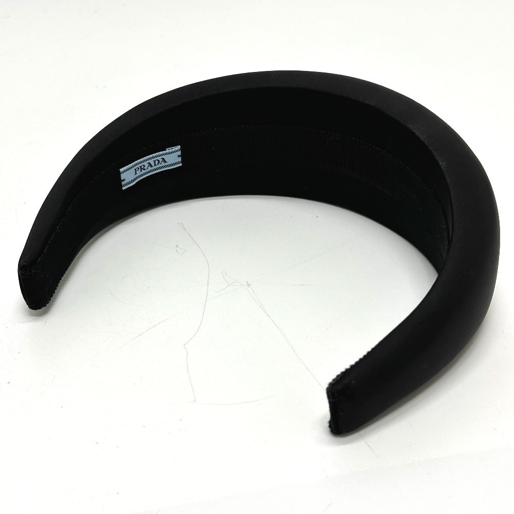 PRADA hair accessory Nylon black Triangle logo hair accessory Women