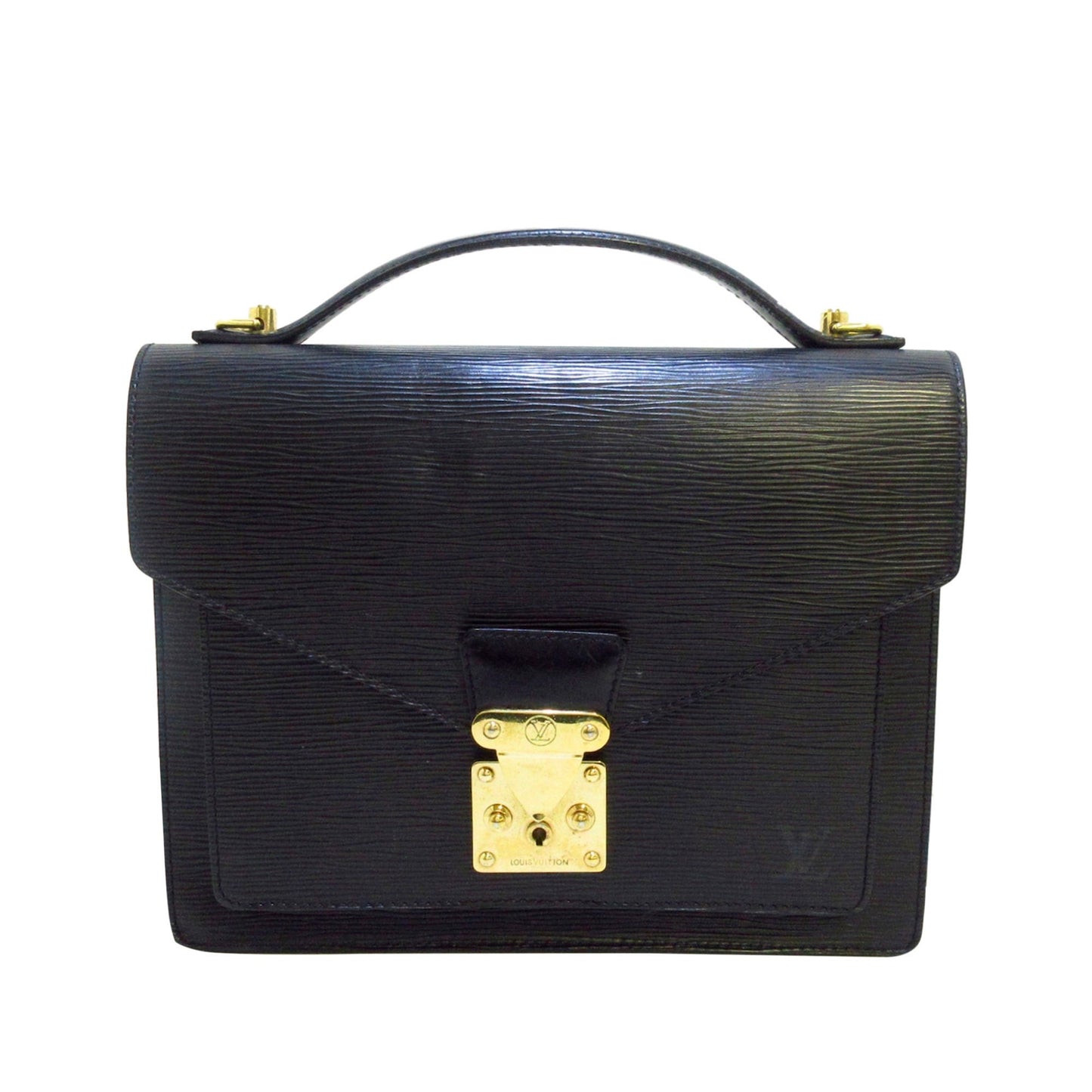 Louis-Vuitton Louis Vuitton Epi Monceau Crossbody Bag Black
