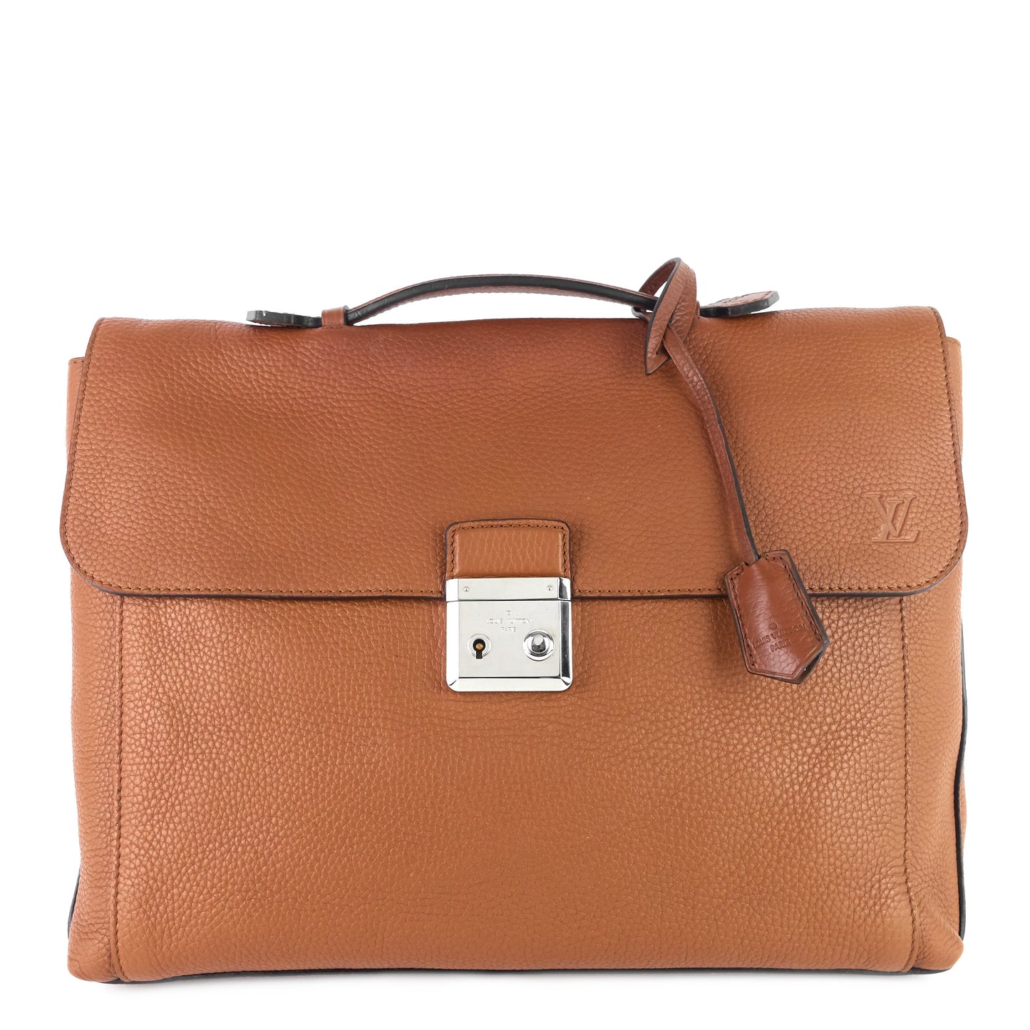 LOUIS VUITTON Serviette Dorian Taurillon Leather Briefcase Bag