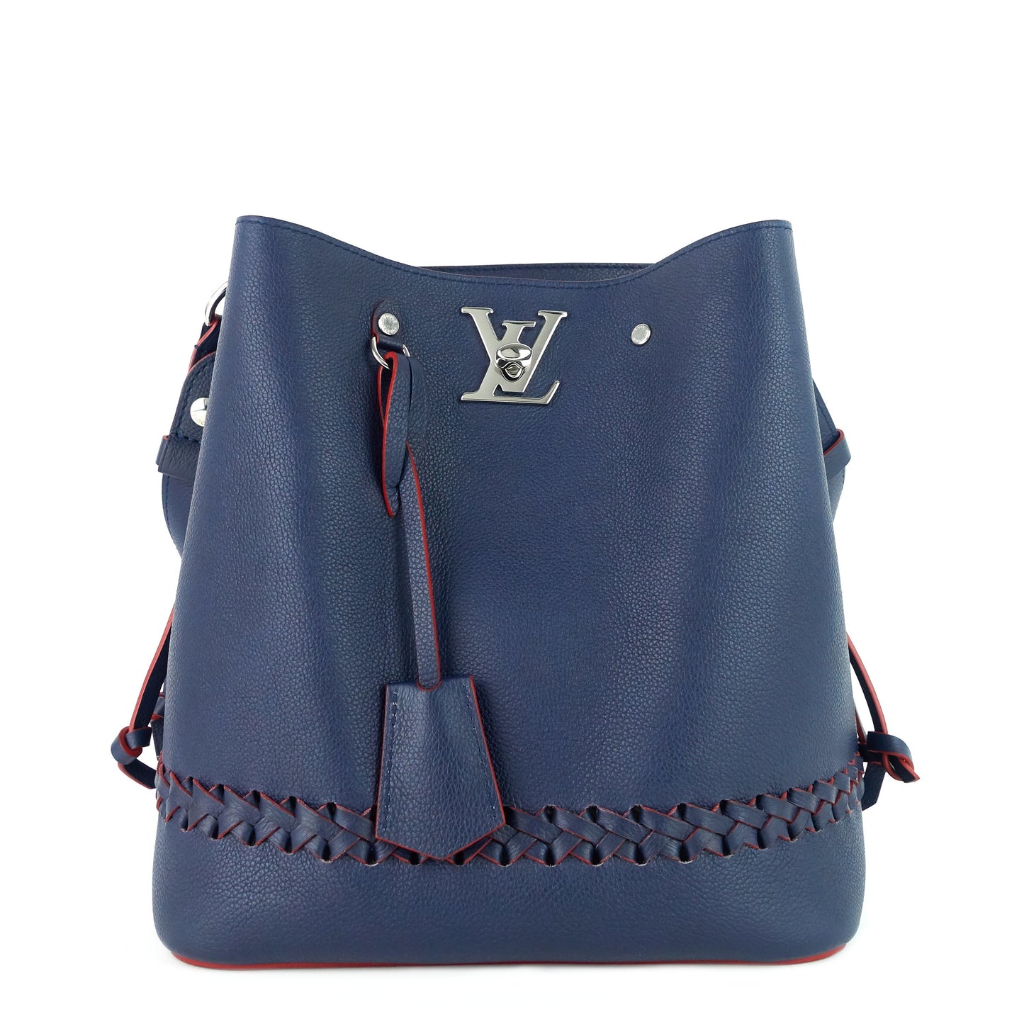 LOUIS VUITTON LockMe Calfskin Leather Braided Bucket Bag