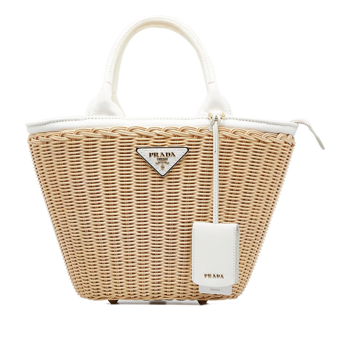 Prada Midollino Brown Wicker Luxury Handbag
