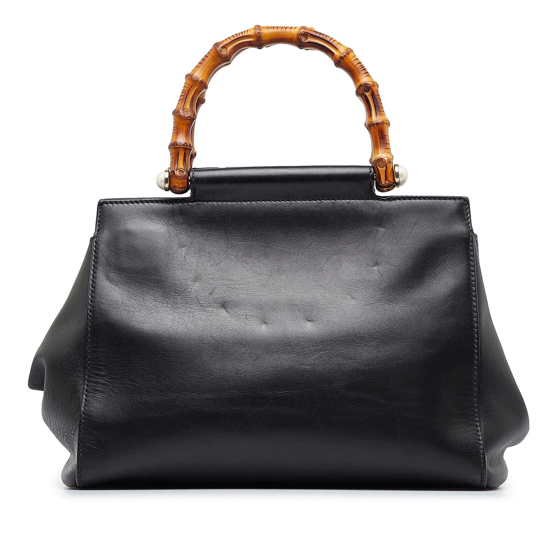 Gucci Bamboo Black Leather Shoulder Bag Style 1