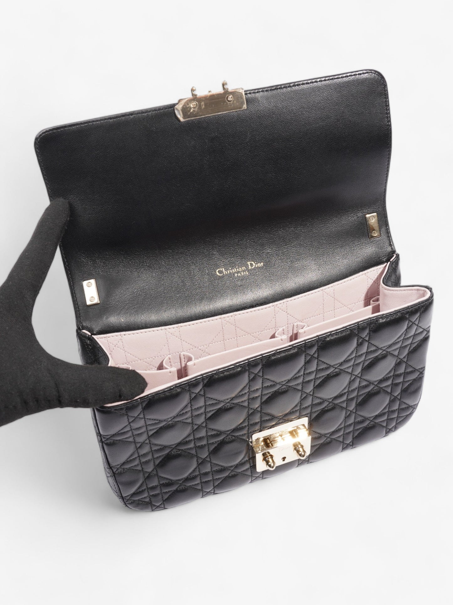 Christian Dior Miss Dior Flap Bag Black Lambskin Leather