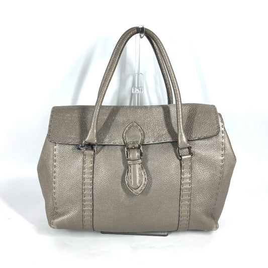 FENDI Shoulder Bag leather Gray type Celeria Linda