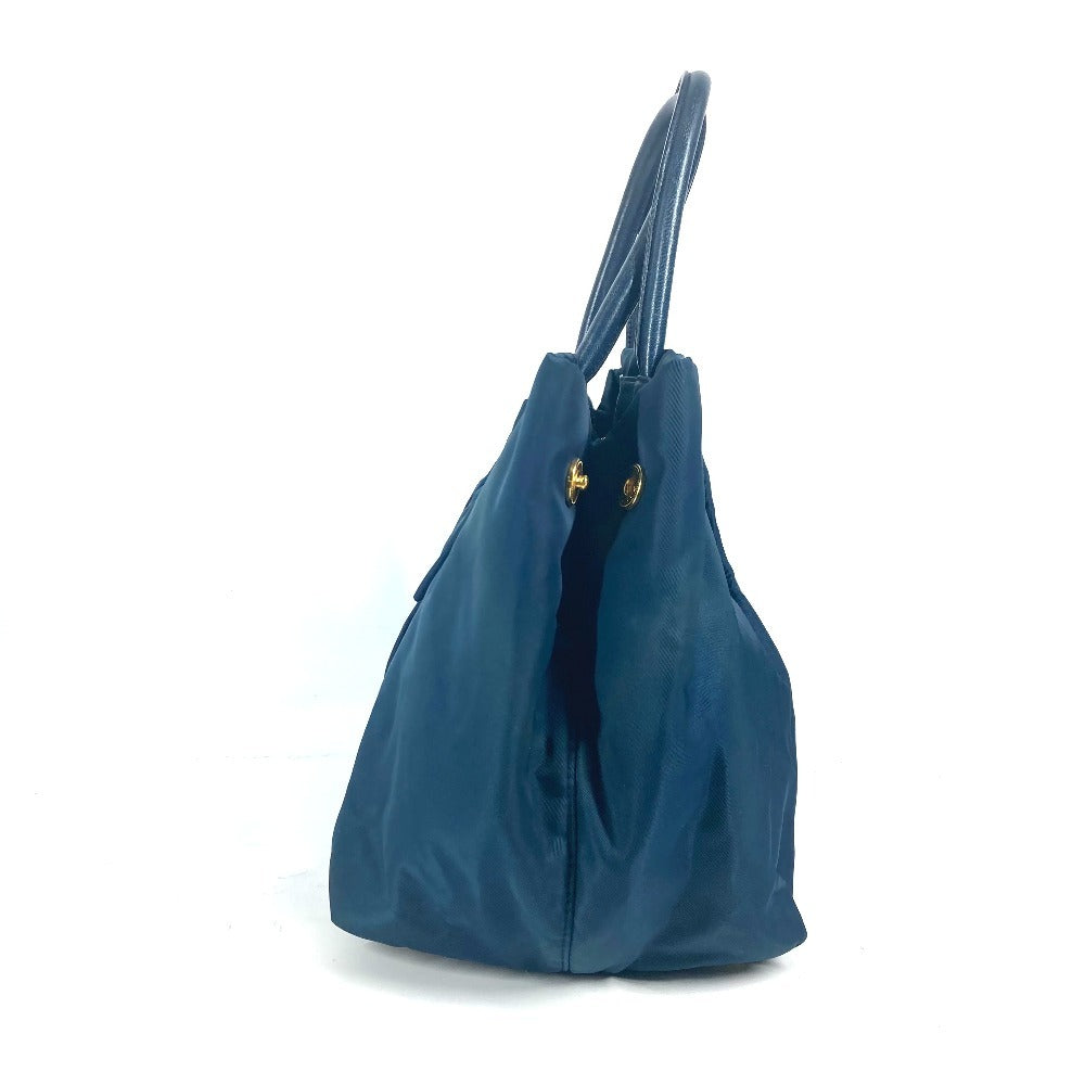 PRADA Handbag Nylon Blue type logo ribbon