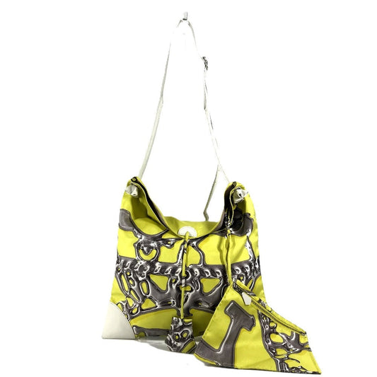 HERMES Shoulder Bag Silk, Leather yellow Silky City PM