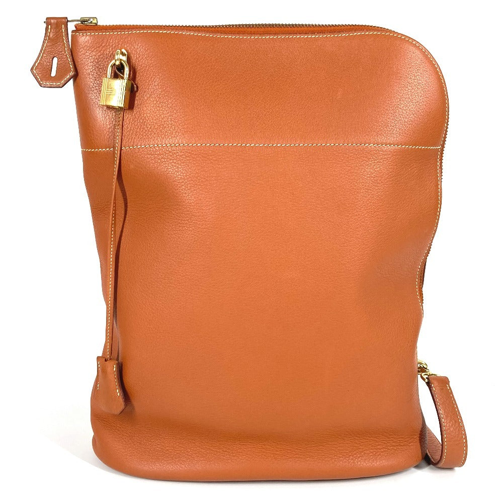 HERMES Shoulder Bag leather gold Mouvy Femme