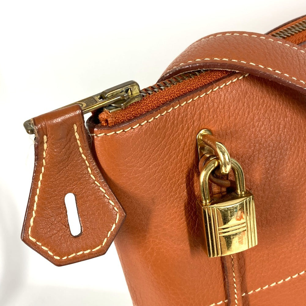 HERMES Shoulder Bag leather gold Mouvy Femme