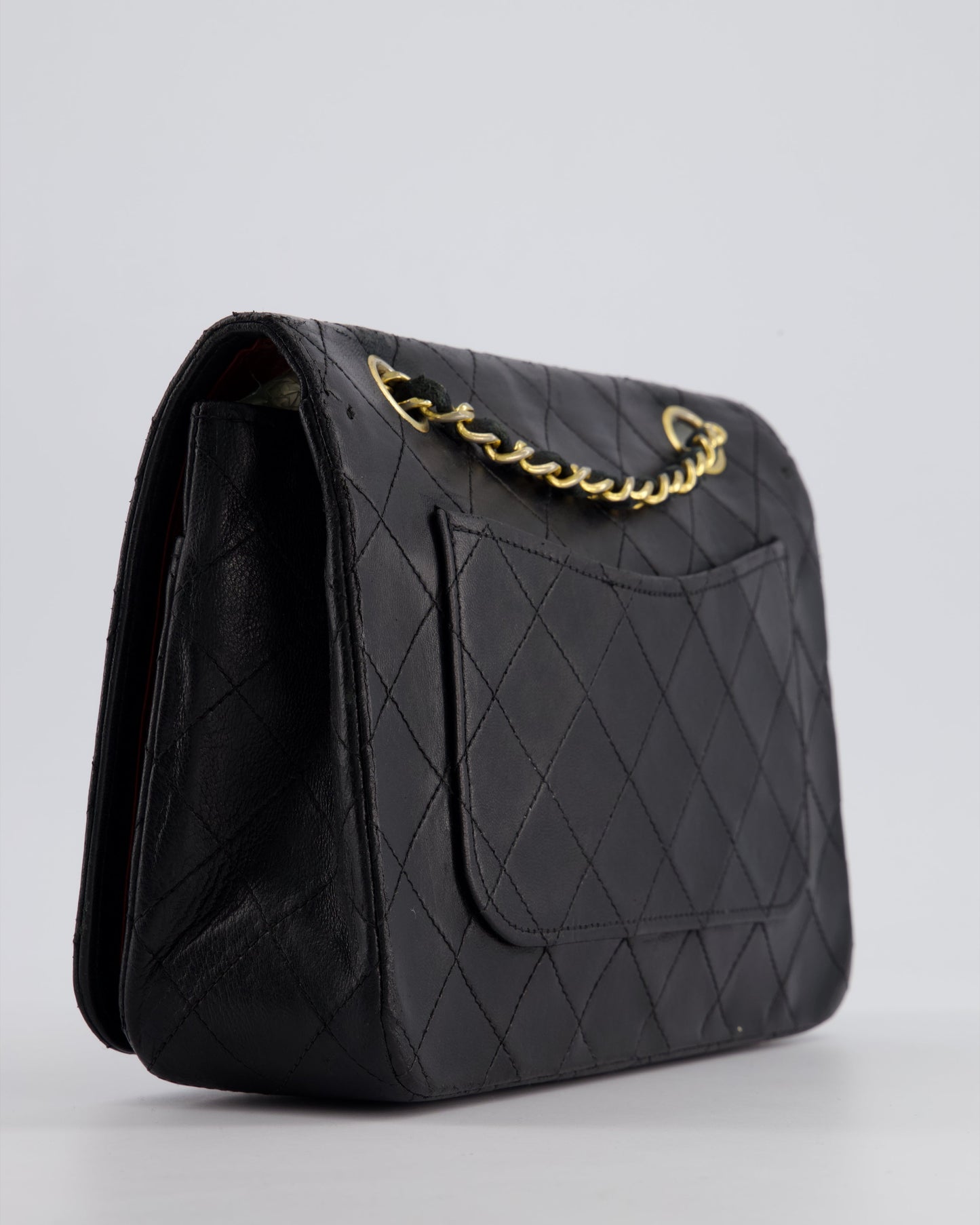 Chanel Black Matelasse Single Flap Bag in Lambskin Leather with Gold Hardware