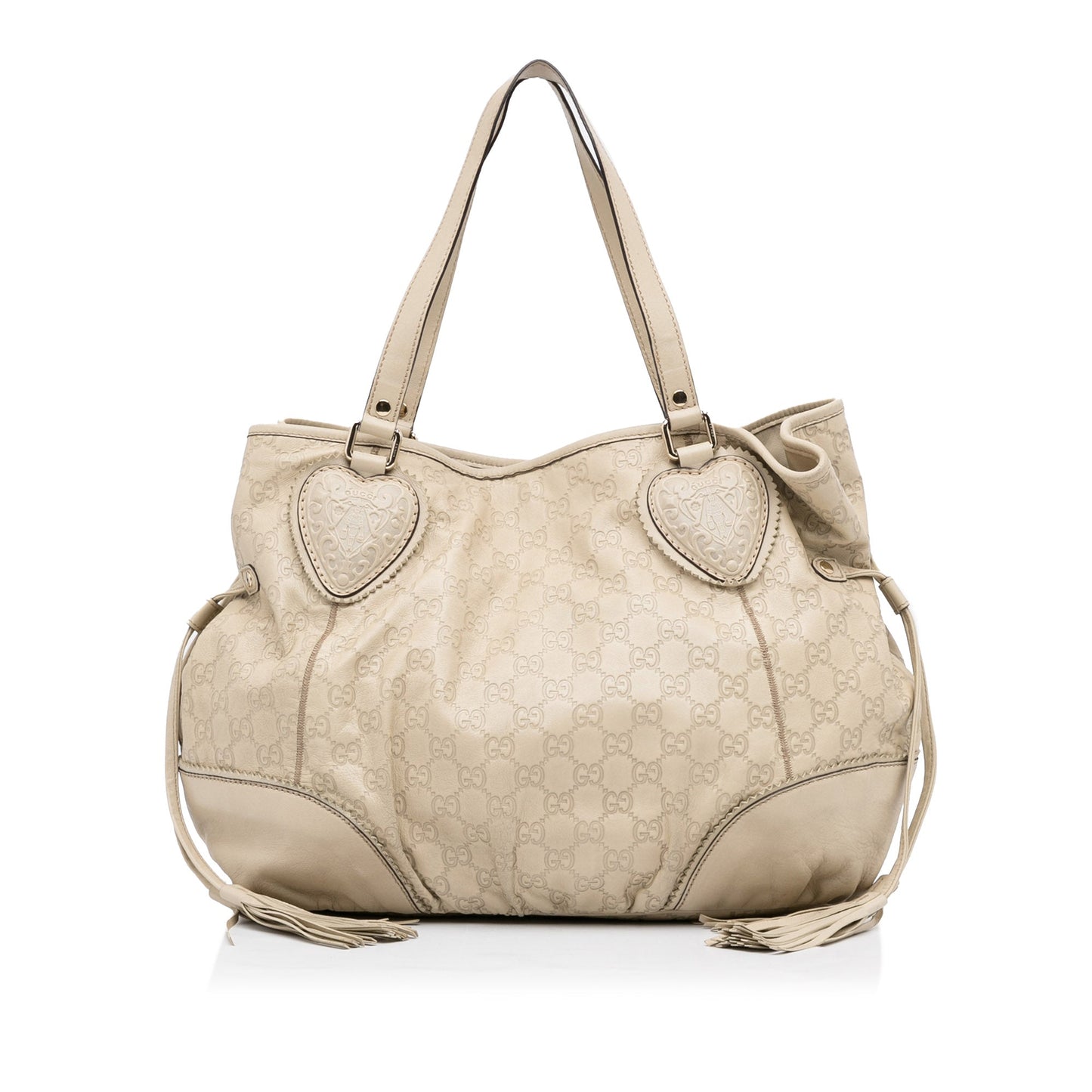 Gucci Guccissima White Leather Tote Style 3