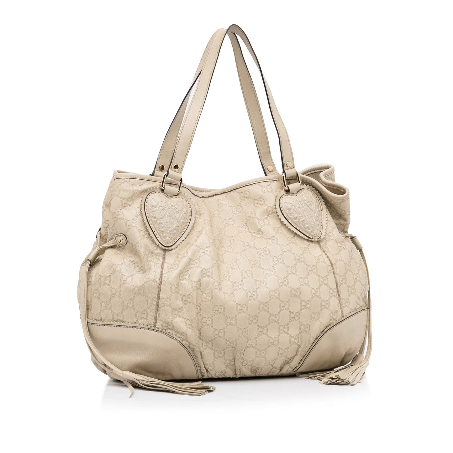 Gucci Guccissima White Leather Tote Style 3