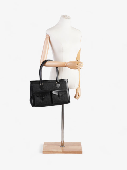 Christian Dior Book Tote Black Denim