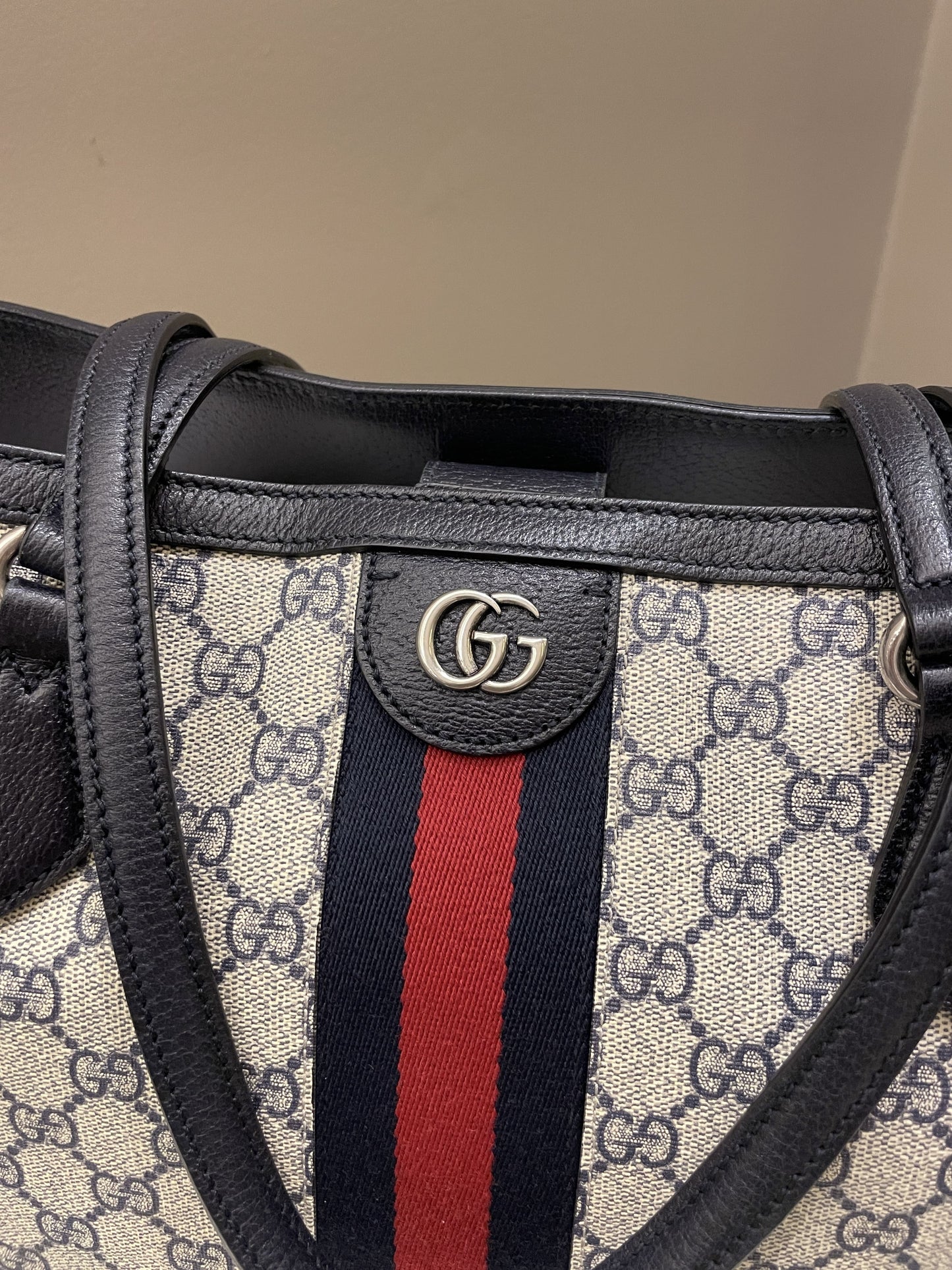 Gucci Leather Canvas Tote