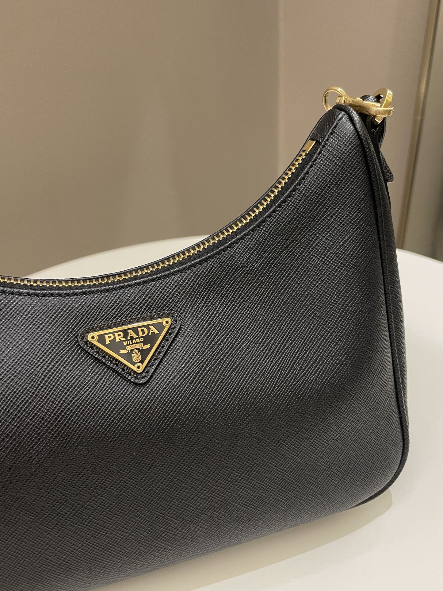Prada Re-Edition Saffiano Bag Black Saffiano Leather