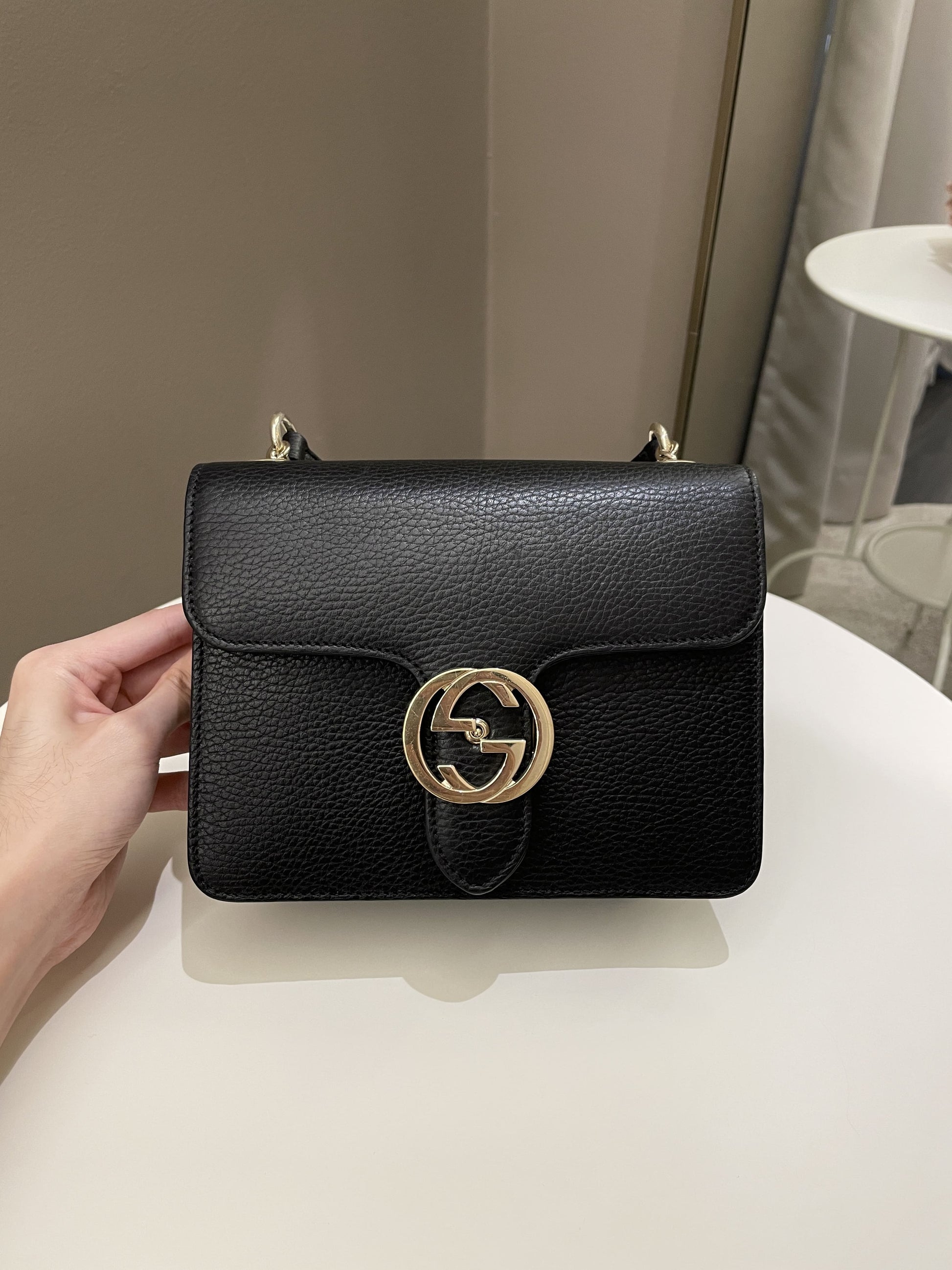 Gucci Leather Chain Handbag