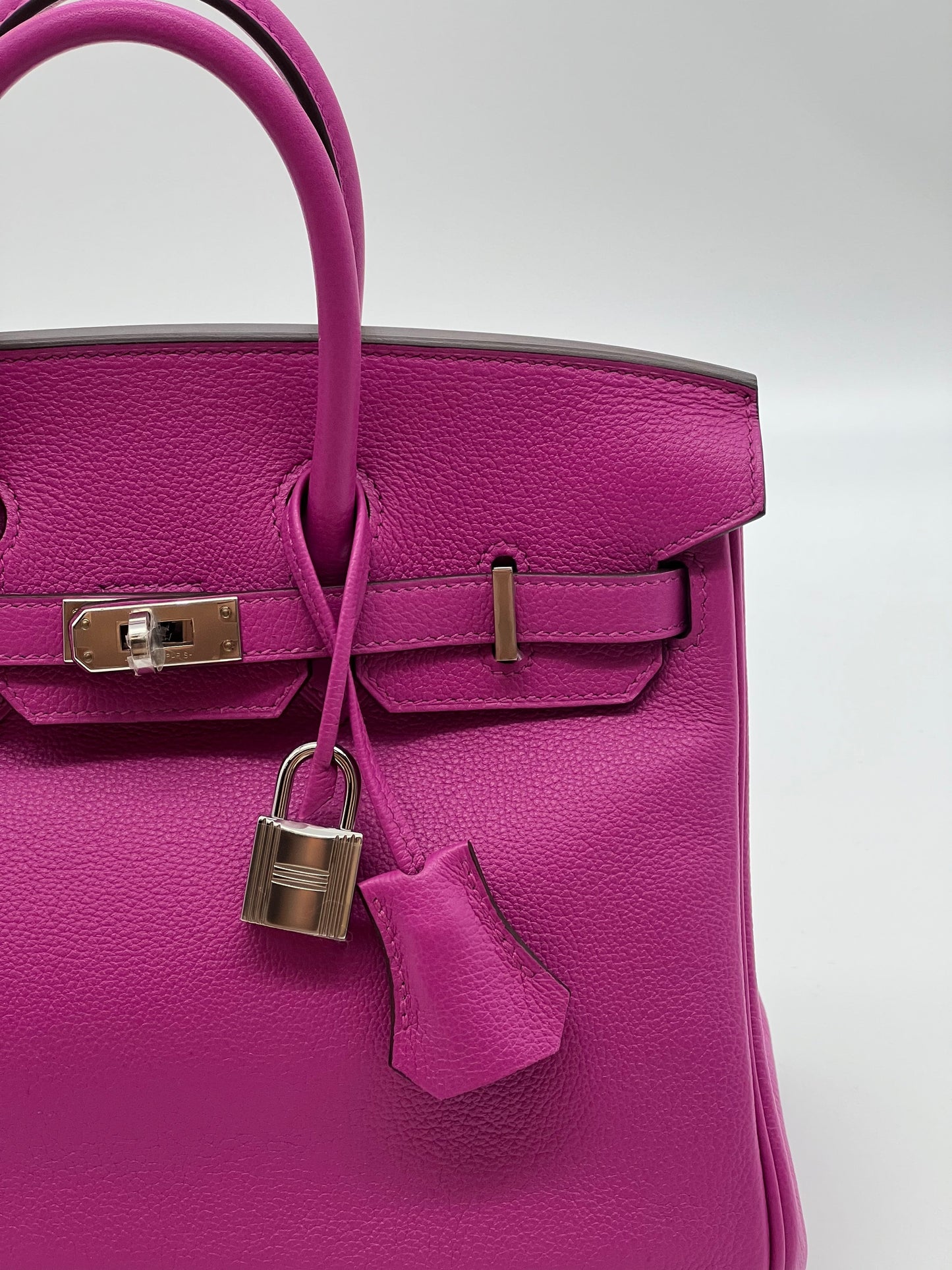 Hermes Birkin 25 Verso Magnolia Capucine Novillo Leather Palladium Hardware