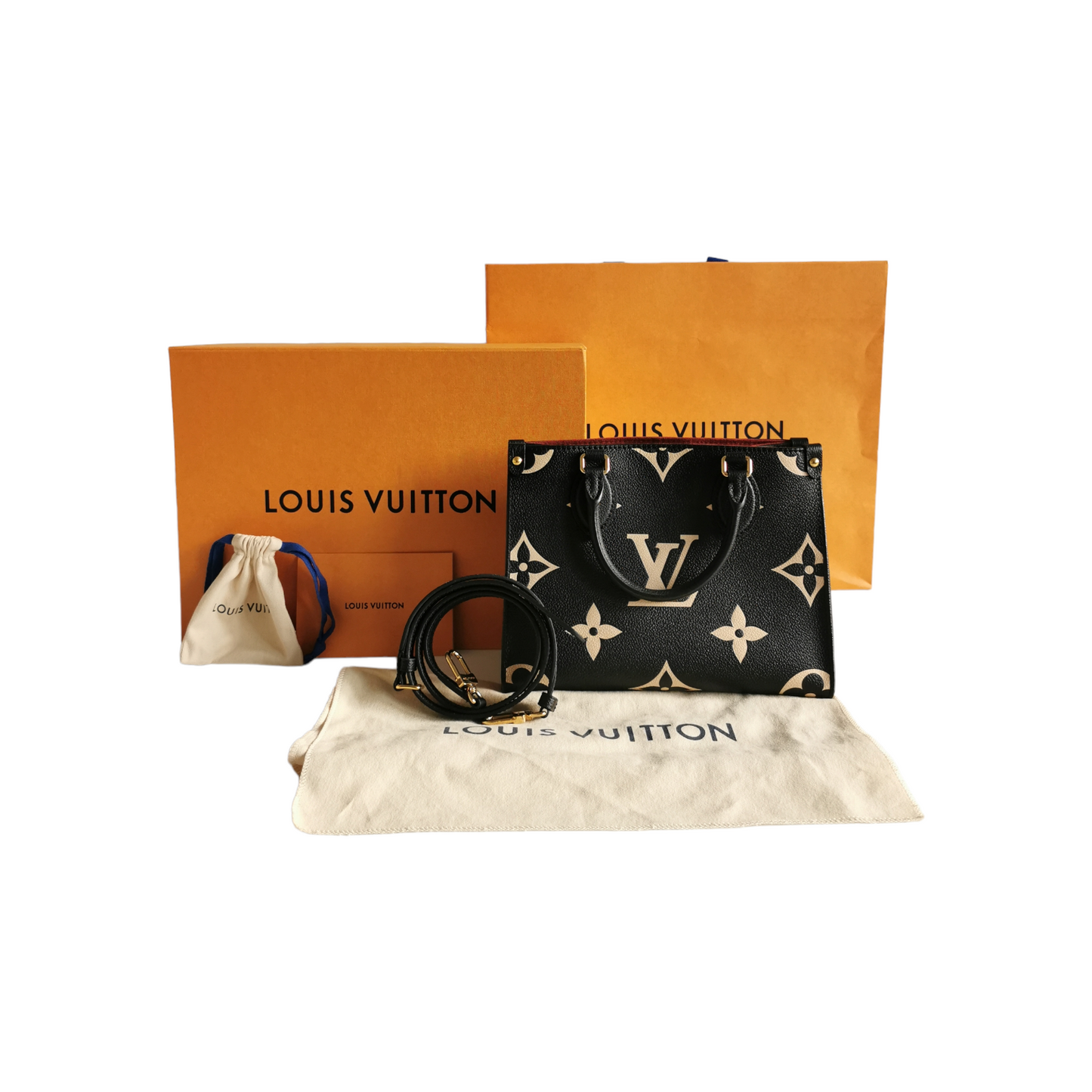 Louis Vuitton Onthego PM Black Monogram Empreinte Leather Tote
