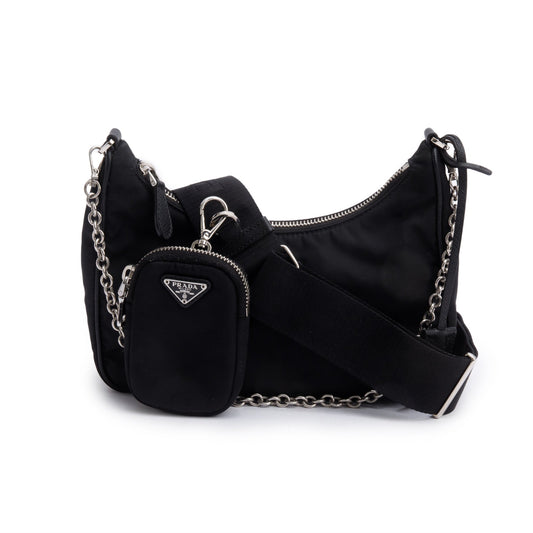 Prada 2020 Black Re-Edition 2005 Re-Nylon Shoulder Bag