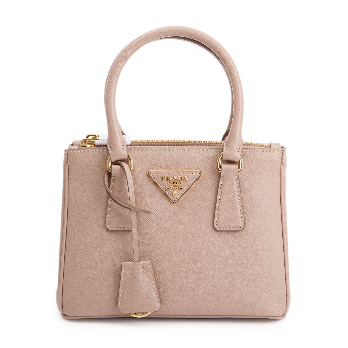 Prada 2021 Mini Saffiano Lux Galleria Double Zip Tote