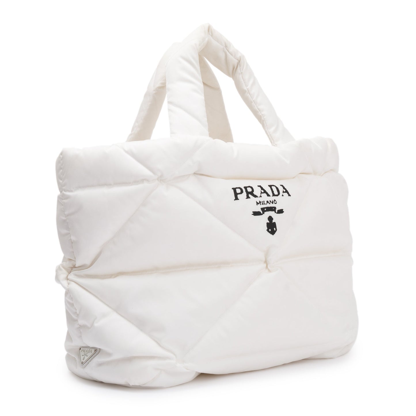 Prada 2022 White Re-Nylon Padded Nappa Tote