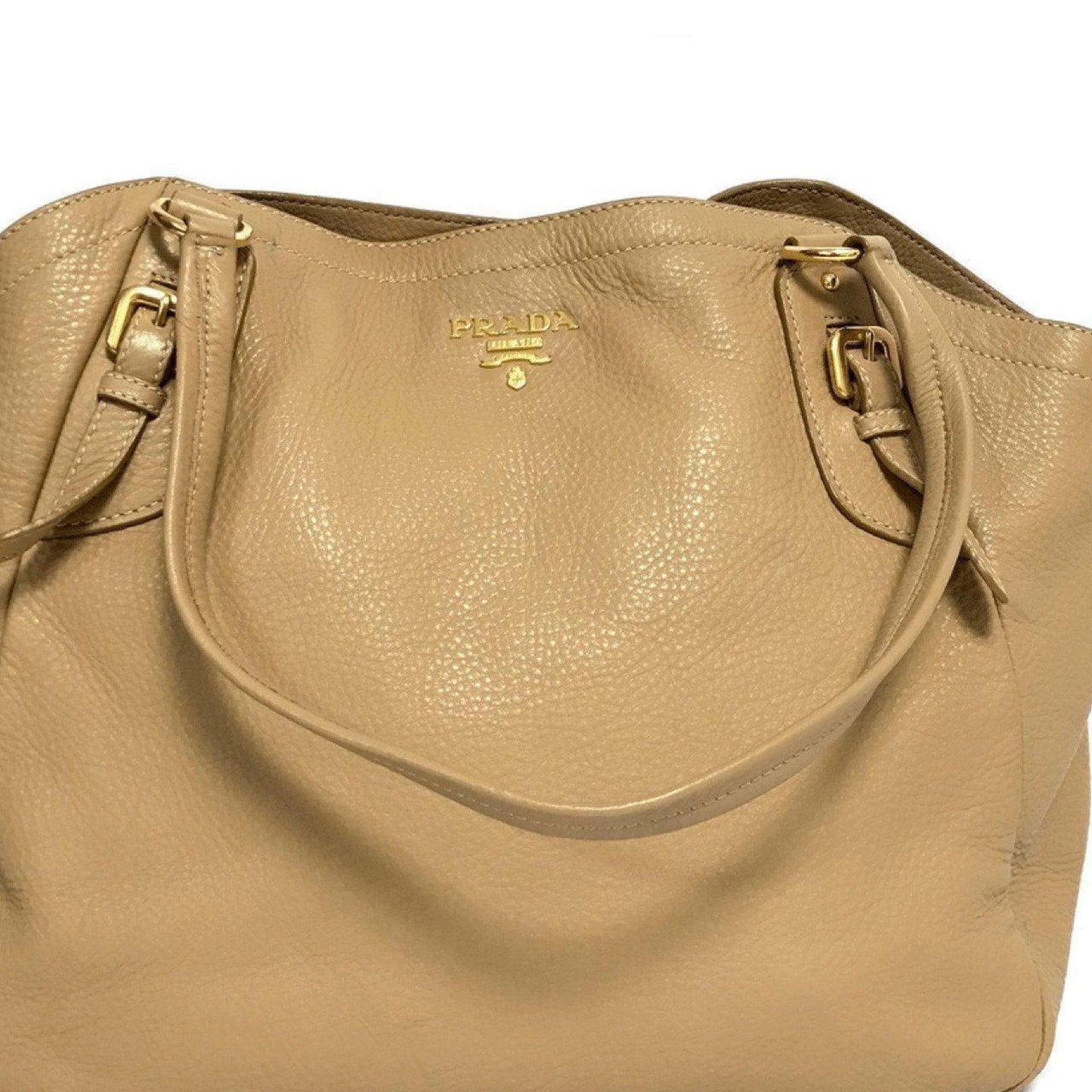 Prada Beige Buckle Hobo