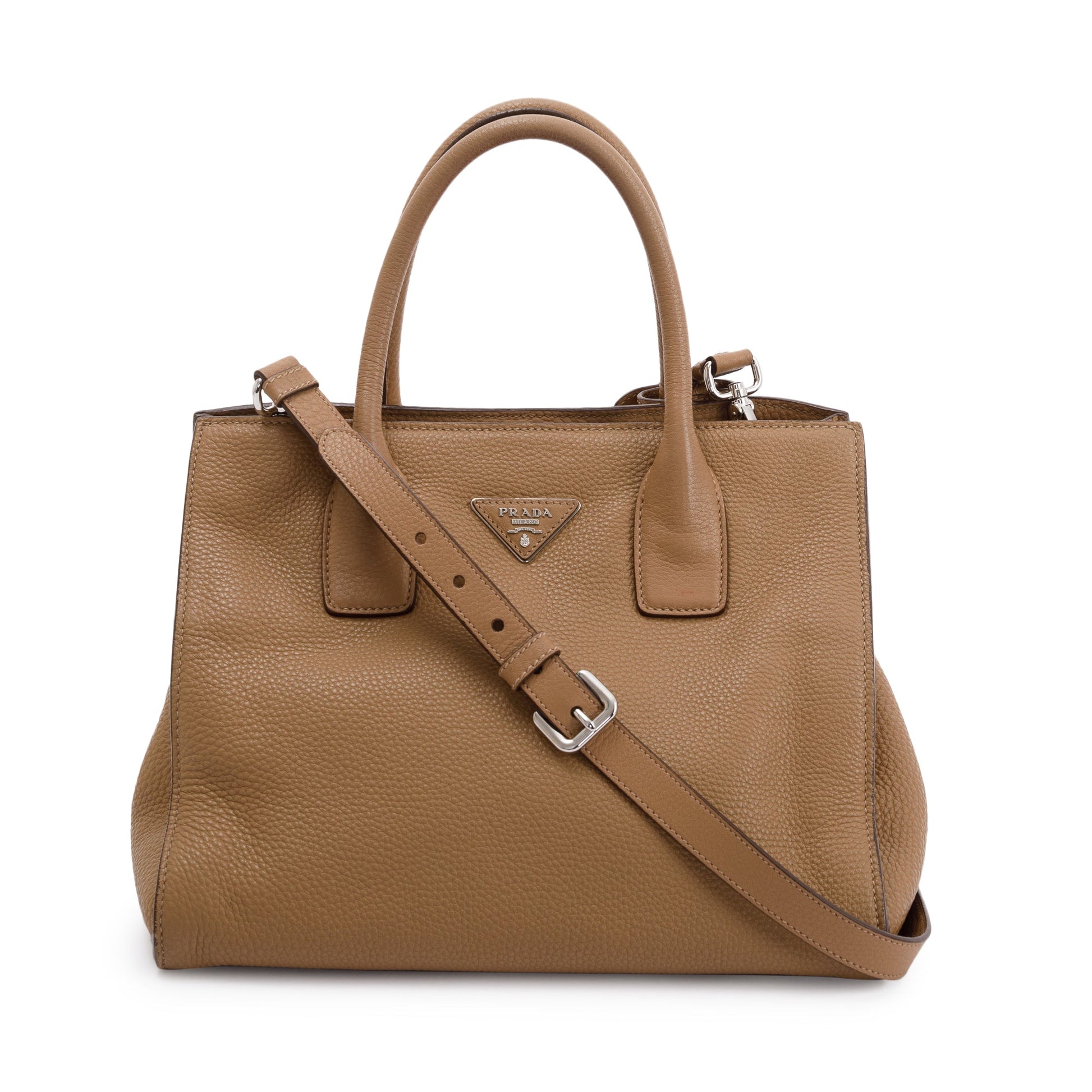 Prada Beige Vitello Daino Convertible Tote