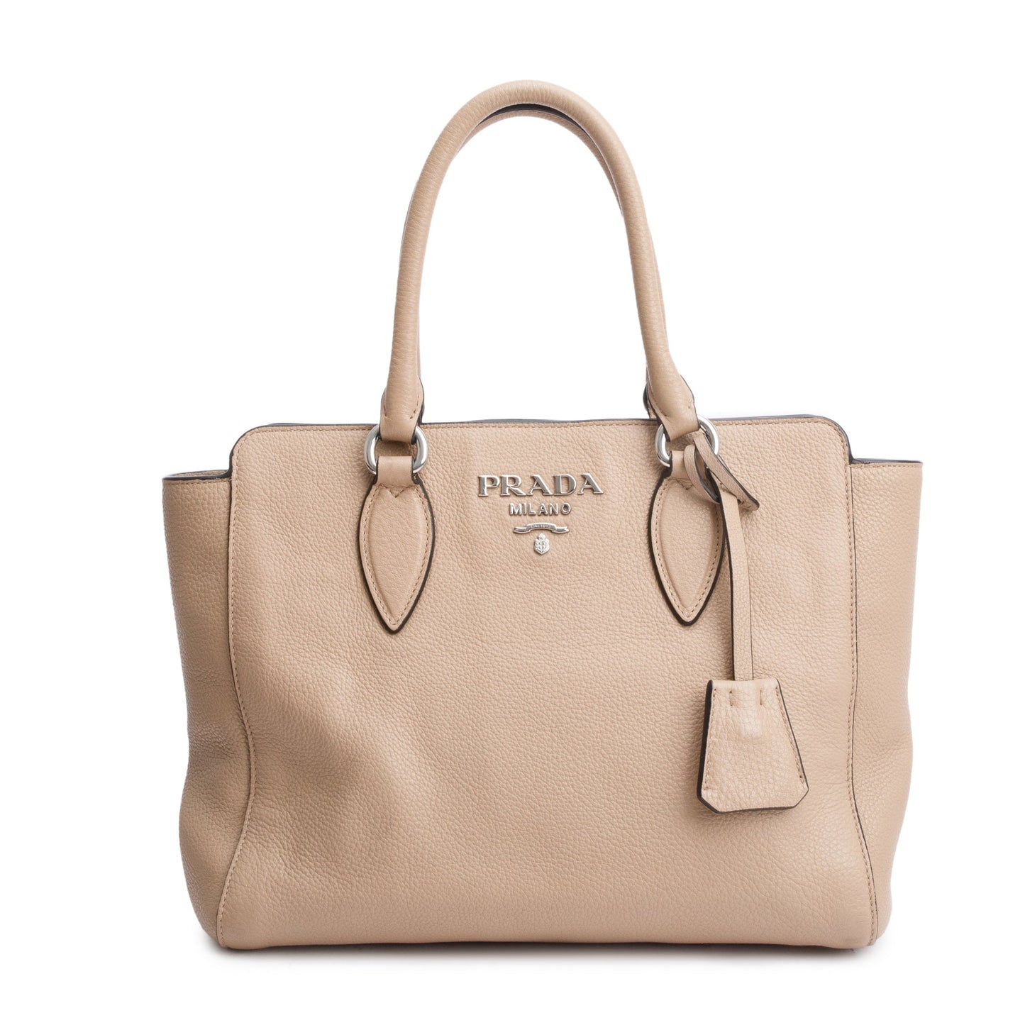 Prada Beige Vitello Phenix Two-Way Zip Tote