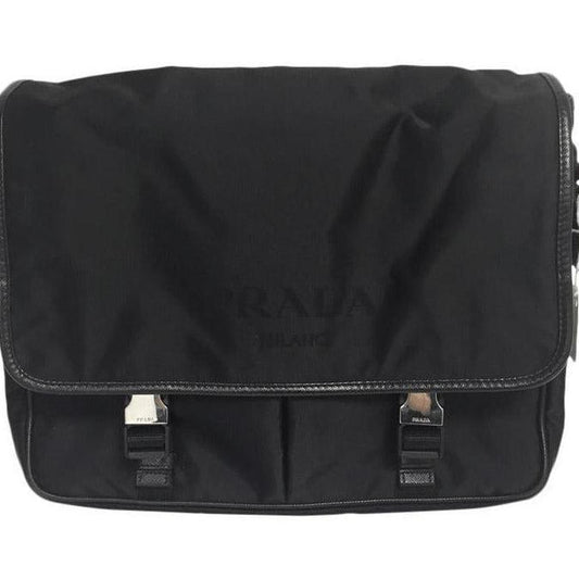 Prada Black Leather Trimmed Shell Messanger