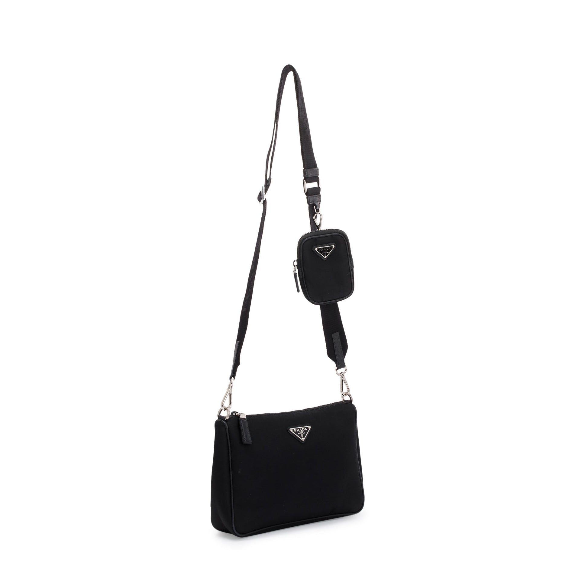 Prada Black Re-Edition 2000 Nylon Messenger Bag