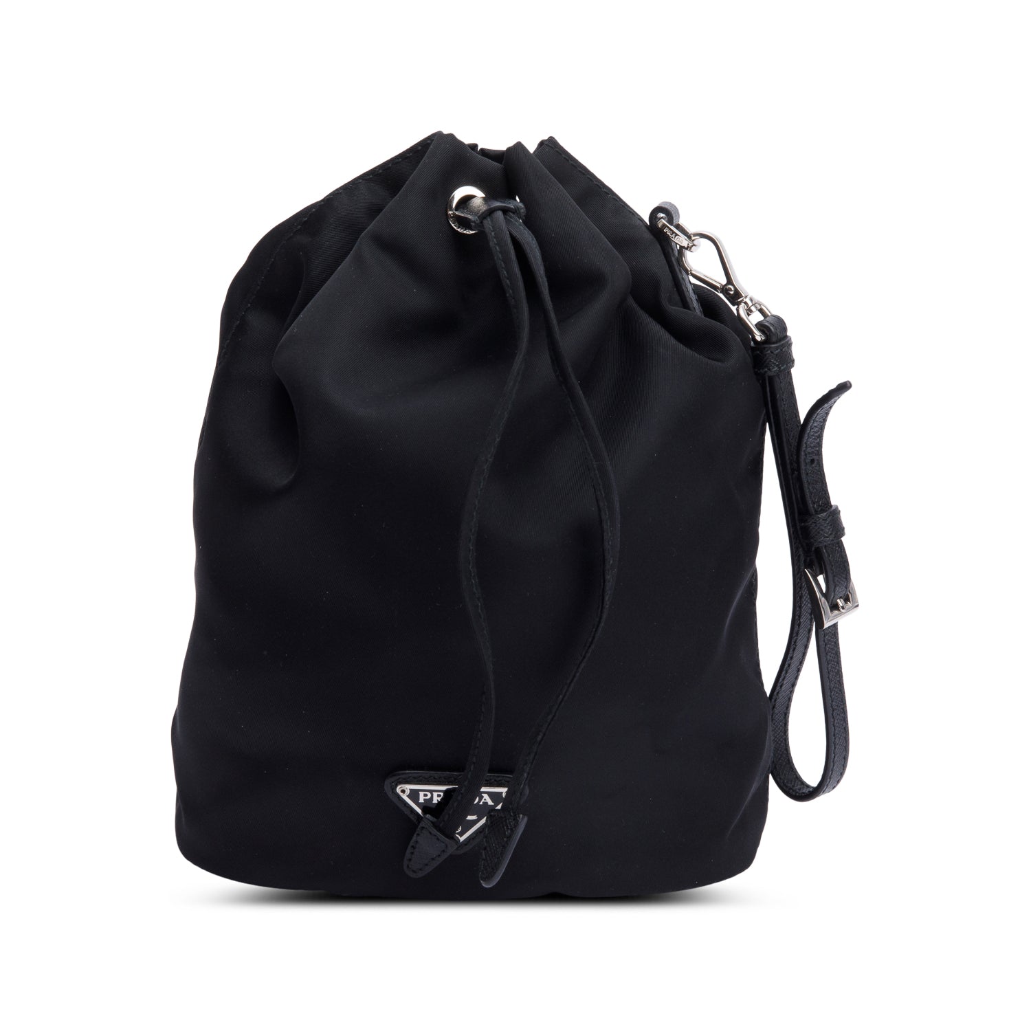 Prada Black Re-Nylon Bucket Pouch Wristlet