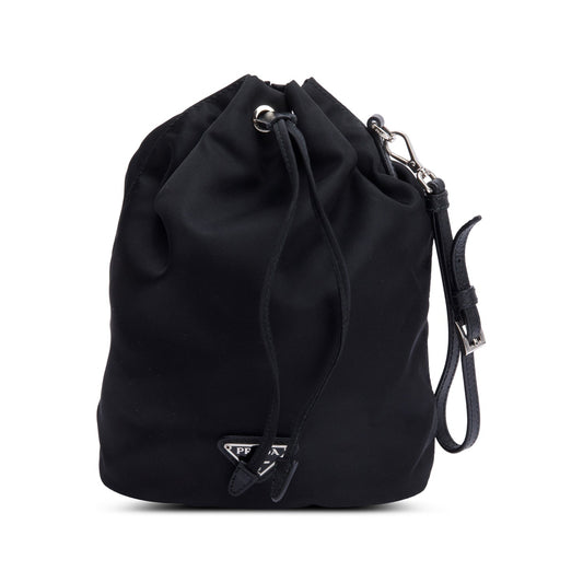 Prada Black Re-Nylon Bucket Pouch Wristlet