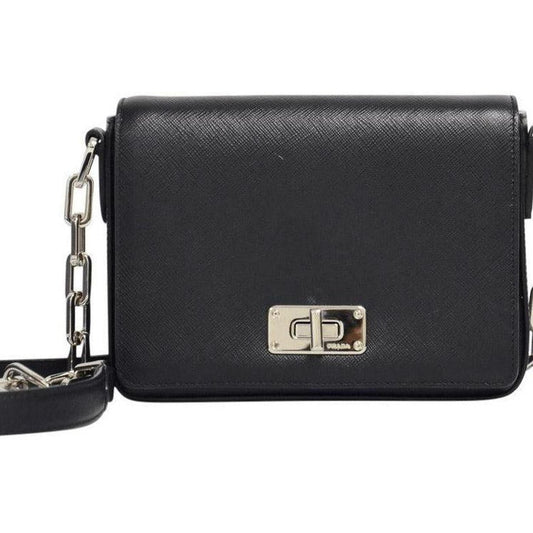 Prada Black Saffiano Chain Link Bag