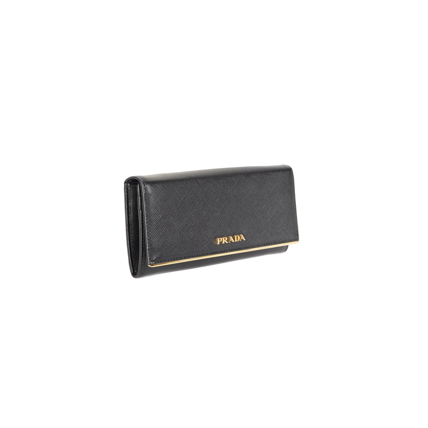 Prada Black Saffiano Continental Wallet