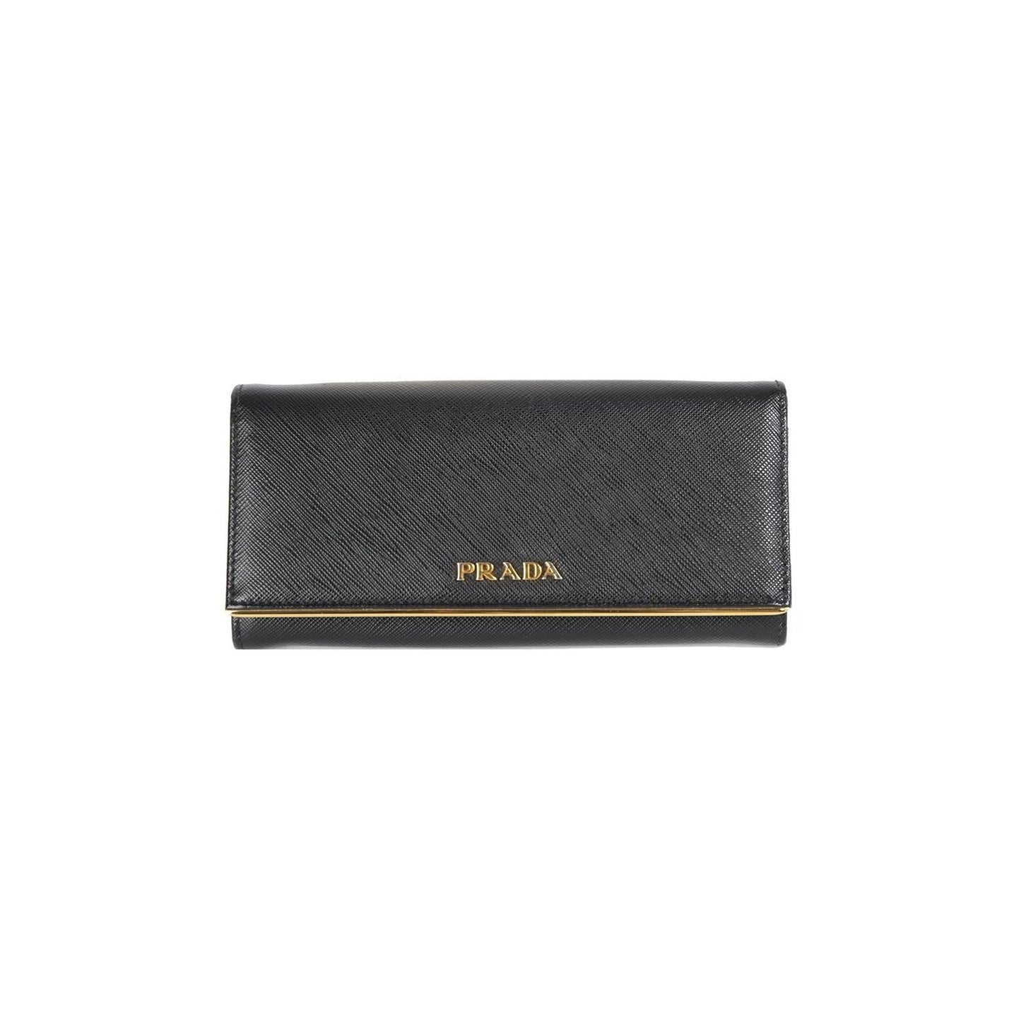 Prada Black Saffiano Continental Wallet