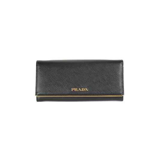 Prada Black Saffiano Continental Wallet