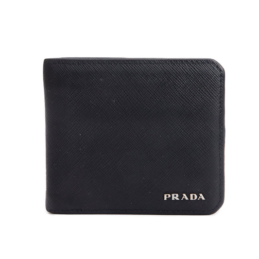 Prada Black Saffiano Leather Bi-Fold Wallet