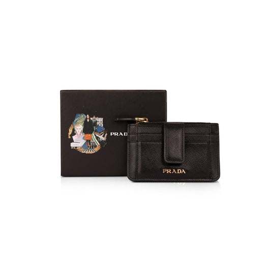 Prada Black Saffiano Leather Card Holder