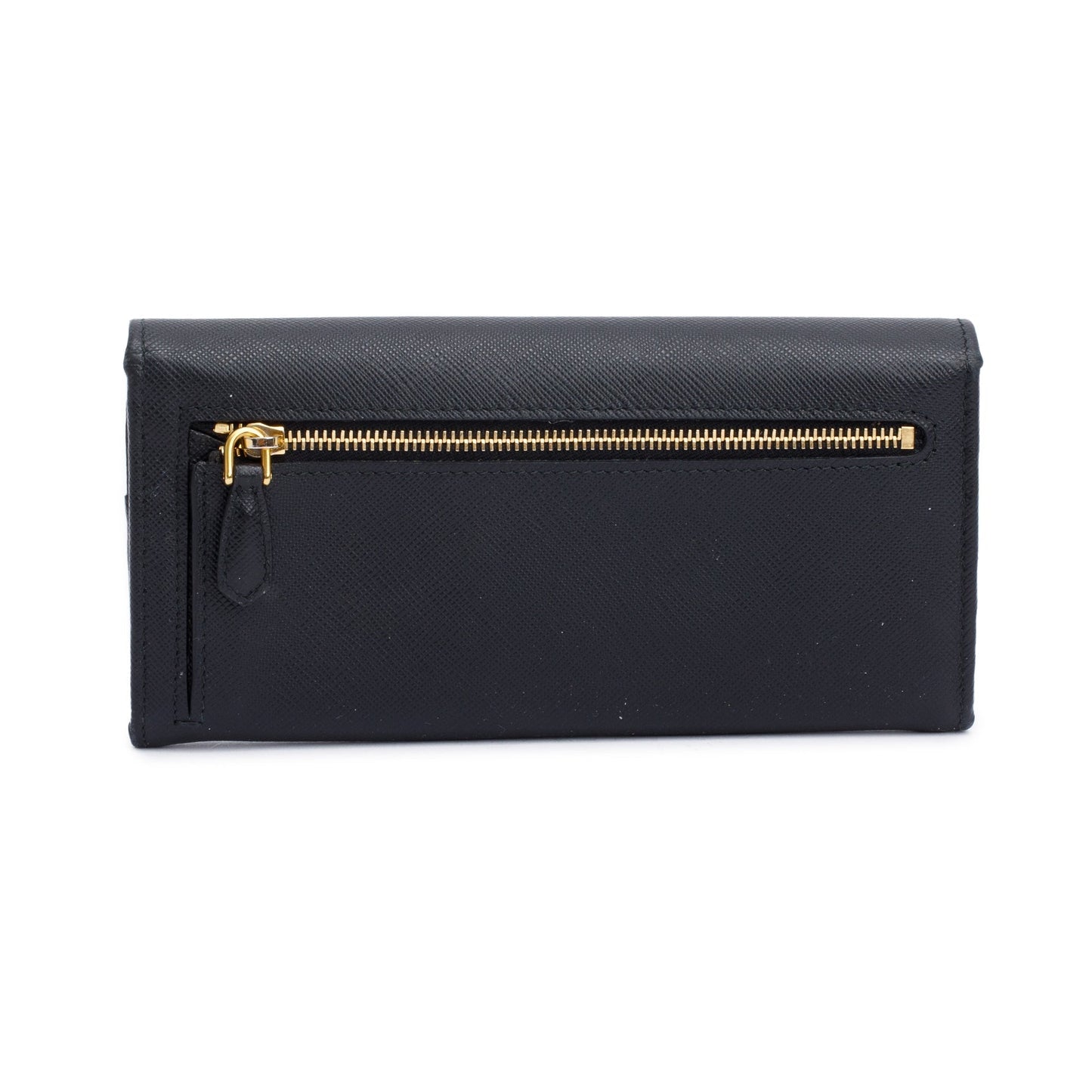 Prada Black Saffiano Leather Continental Wallet