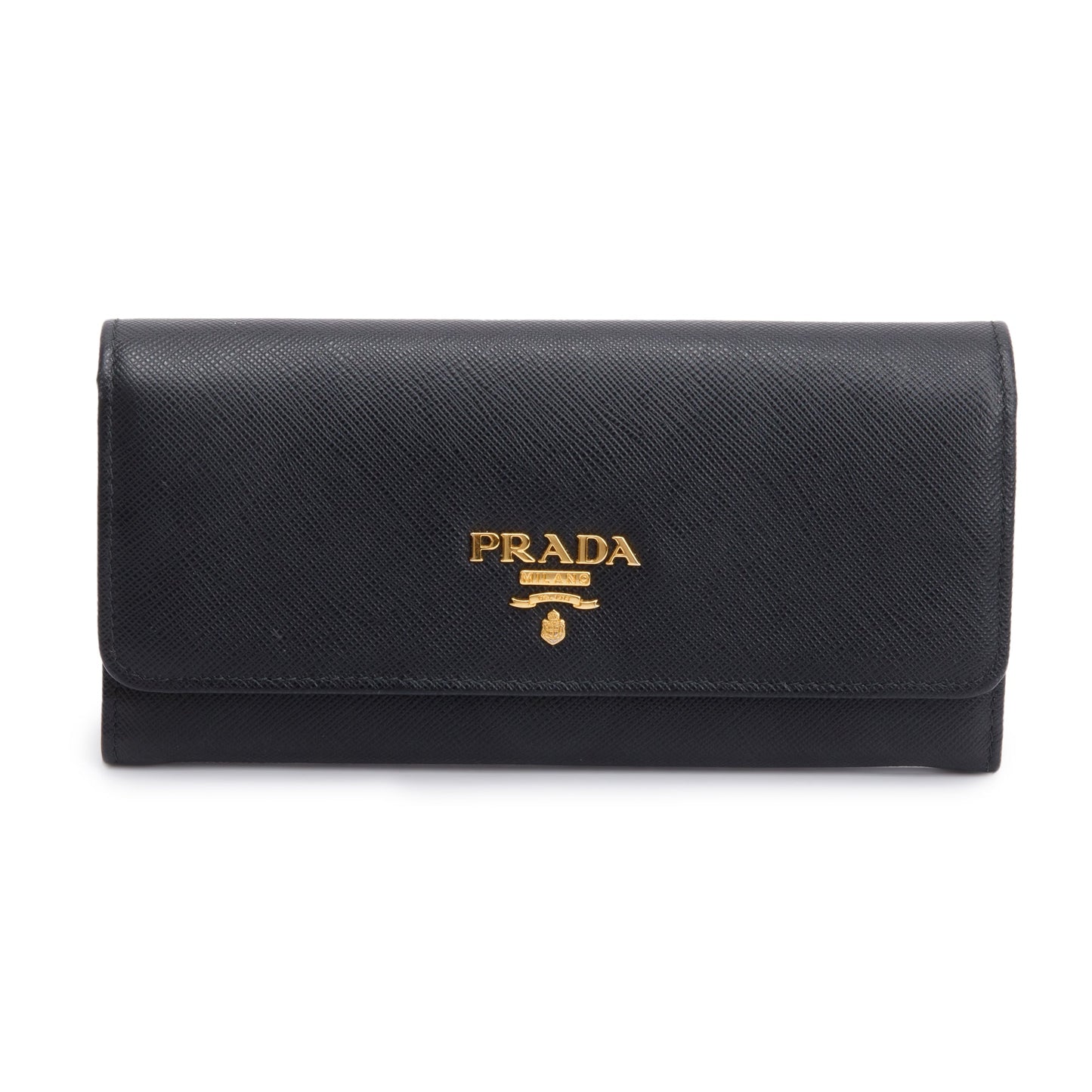 Prada Black Saffiano Leather Continental Wallet
