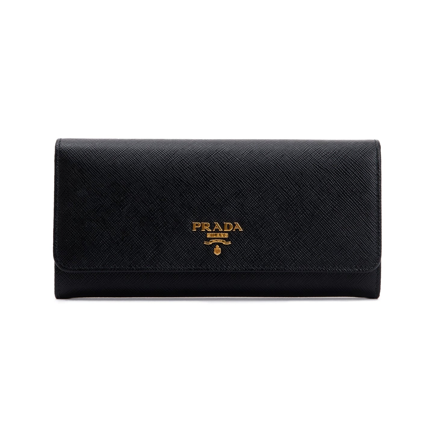 Prada Black Saffiano Leather Continental Wallet