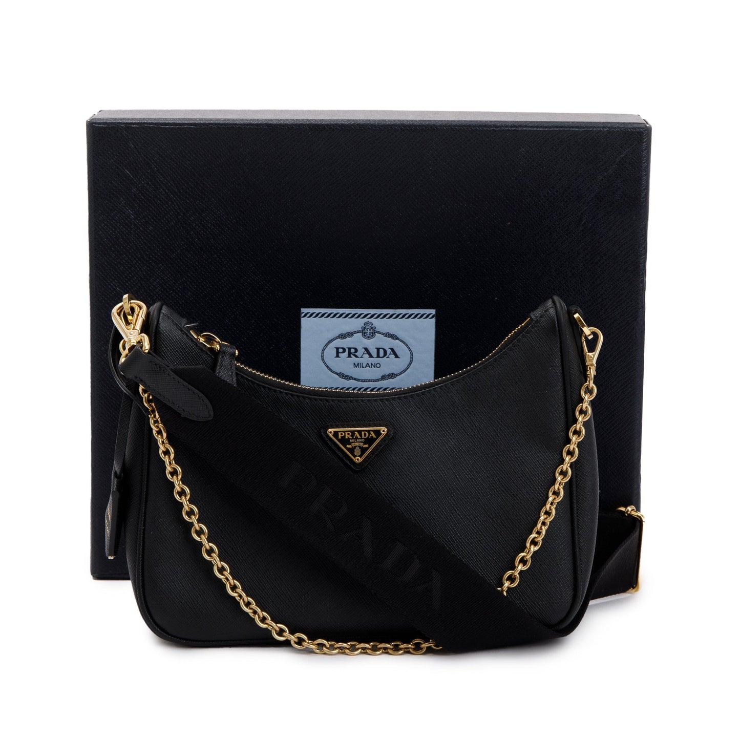 Prada Black Saffiano Leather Re-Edition 2005 Shoulder Bag