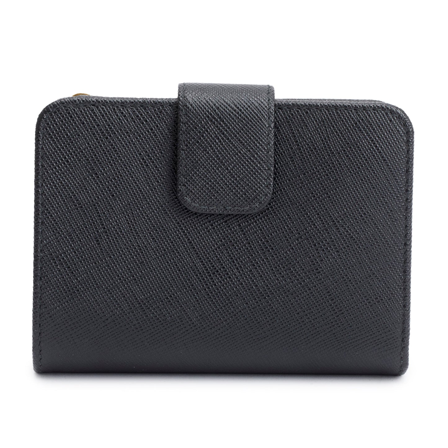 Prada Black Saffiano Metal Compact Wallet