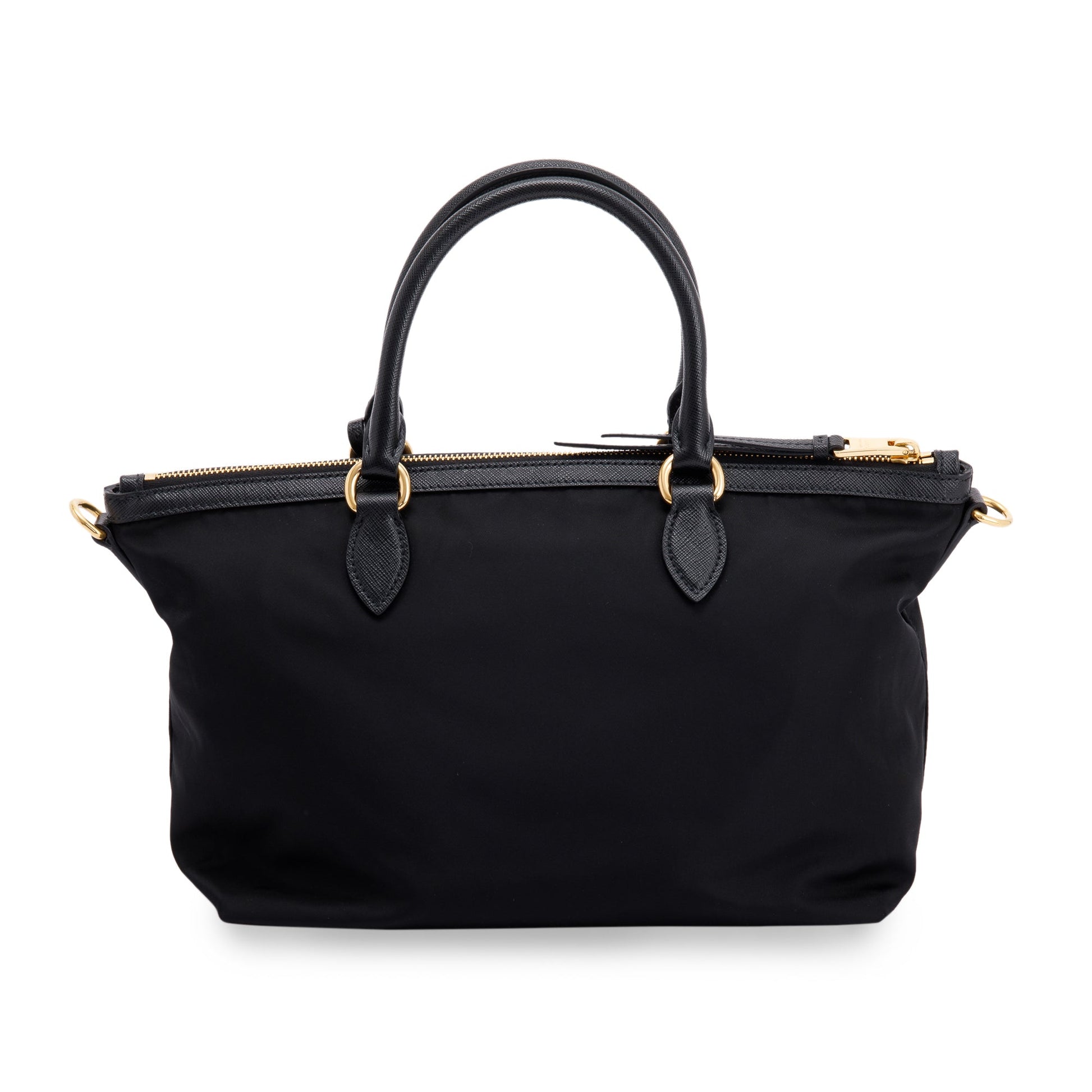 Prada Black Saffiano-Trimmed Tote