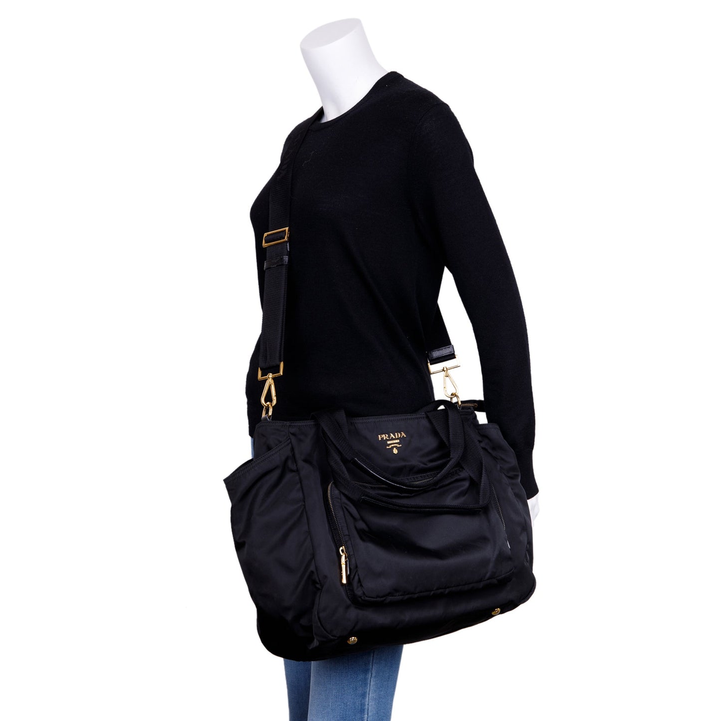 Prada Black Tessuto Nylon Diaper Bag