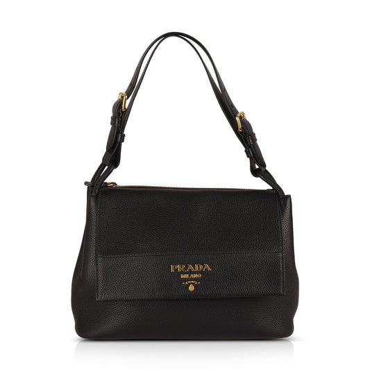 Prada Black Vitello Daino Shoulder Bag