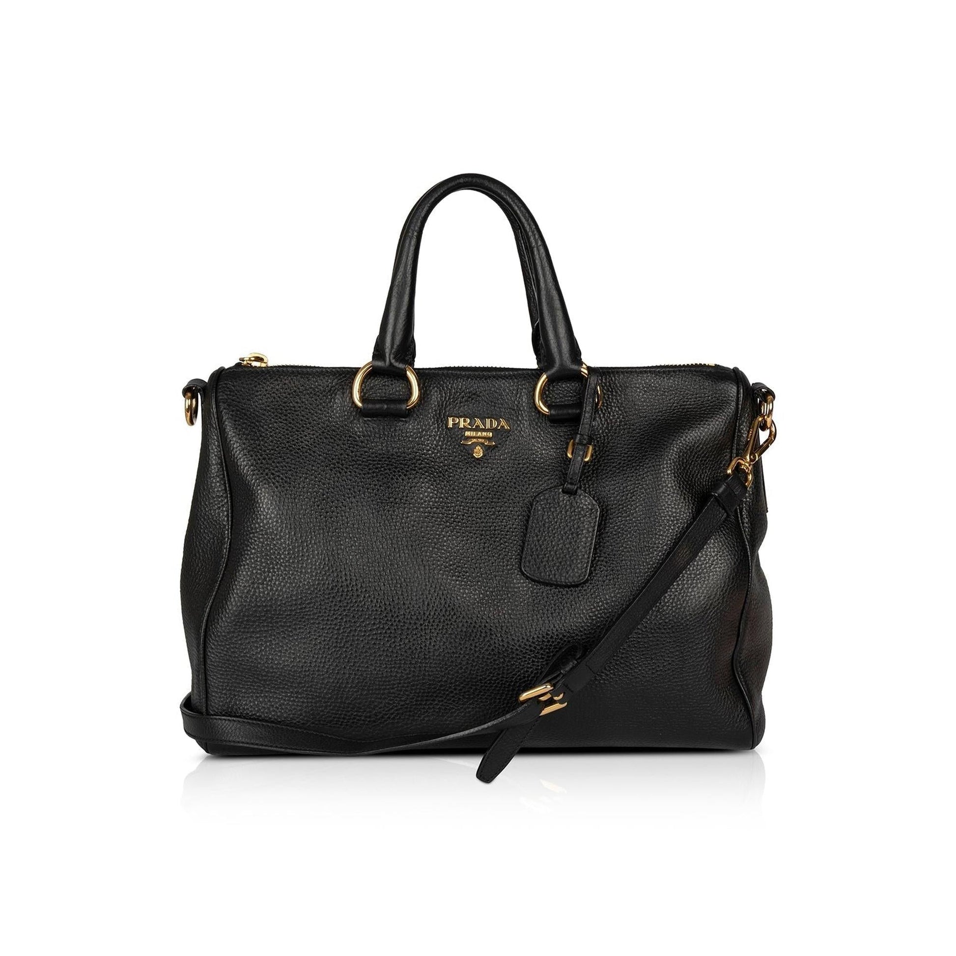 Prada Black Vitello Daino Tote