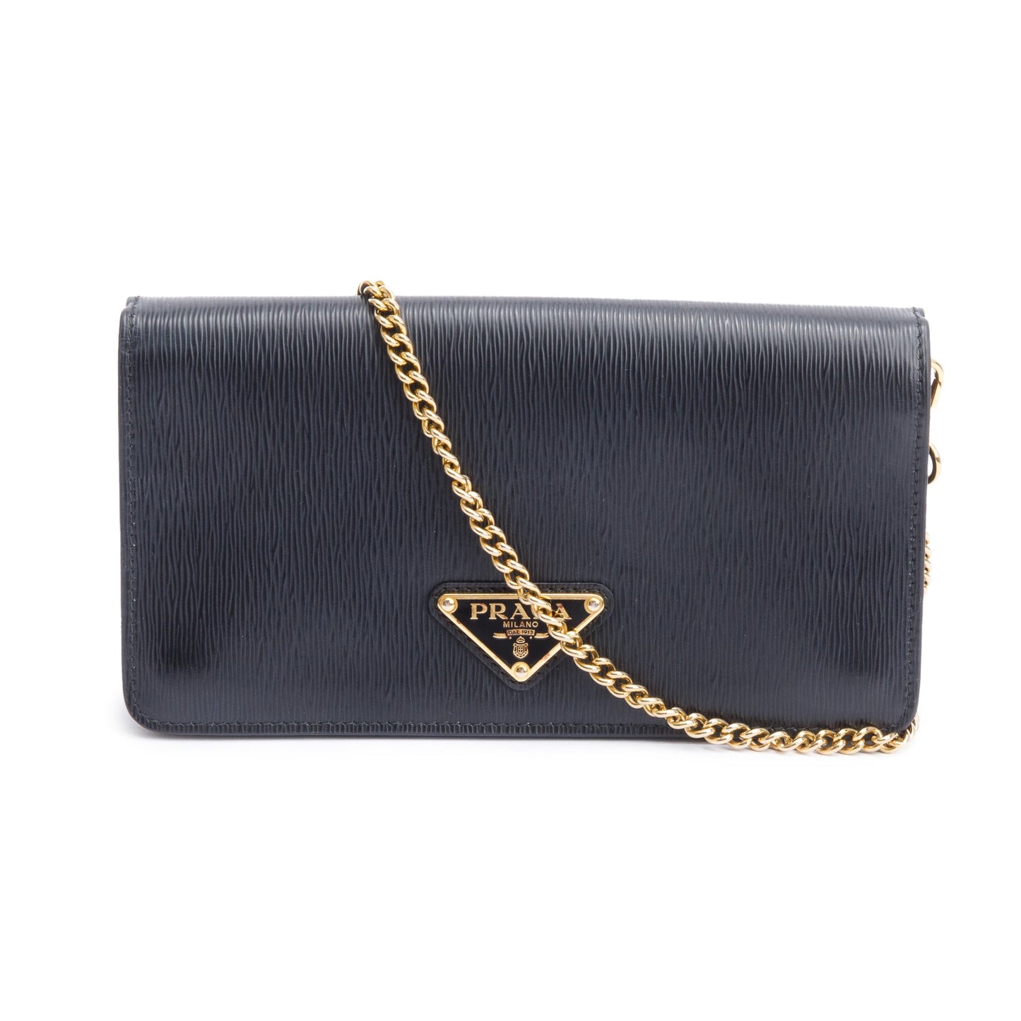 Prada Black Vitello Move Wallet on Chain